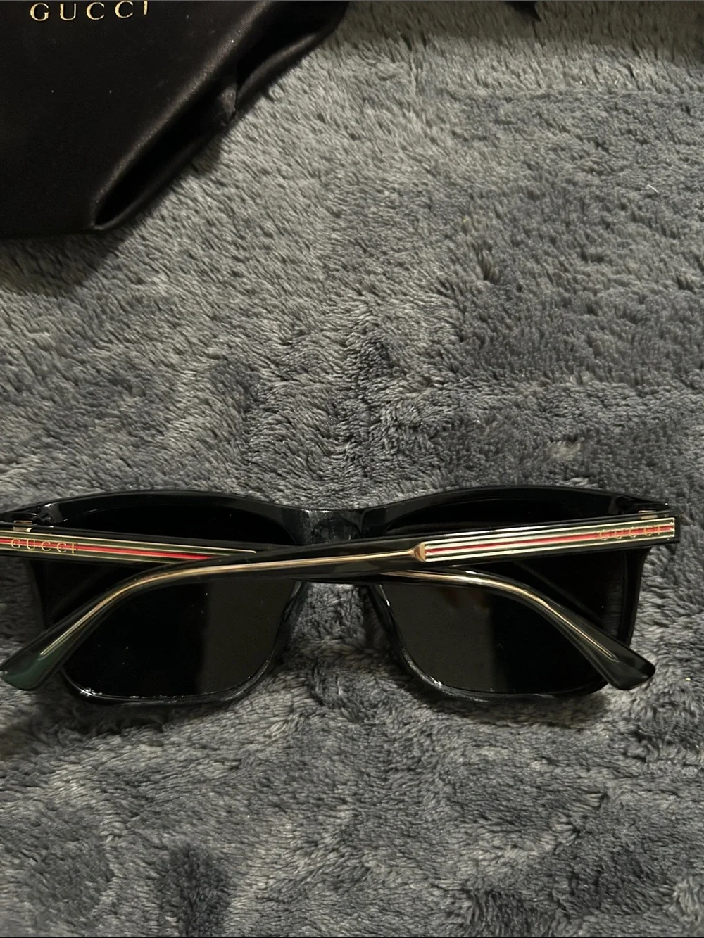 Gucci Black Gloss Sunglasses with Dark Lenses
